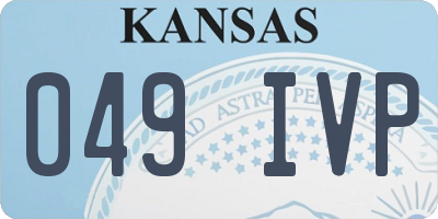 KS license plate 049IVP