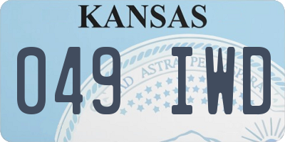 KS license plate 049IWD