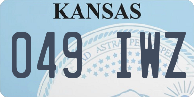 KS license plate 049IWZ