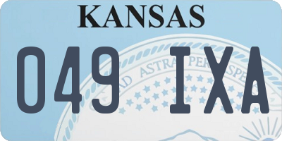 KS license plate 049IXA