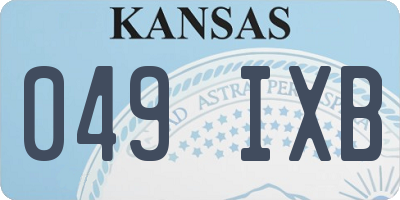 KS license plate 049IXB