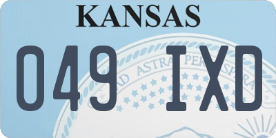 KS license plate 049IXD