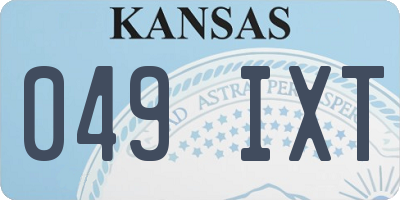 KS license plate 049IXT