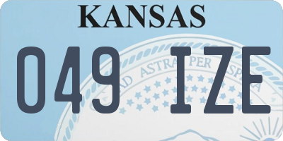 KS license plate 049IZE