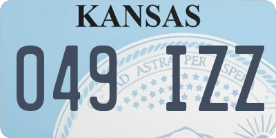 KS license plate 049IZZ