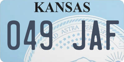 KS license plate 049JAF