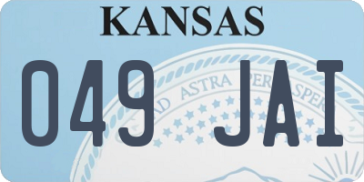 KS license plate 049JAI