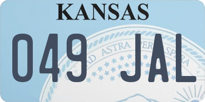 KS license plate 049JAL