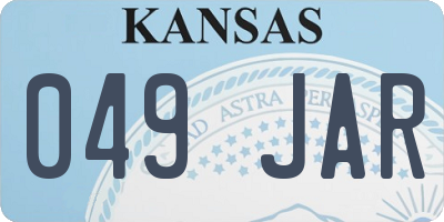 KS license plate 049JAR