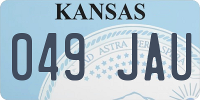 KS license plate 049JAU