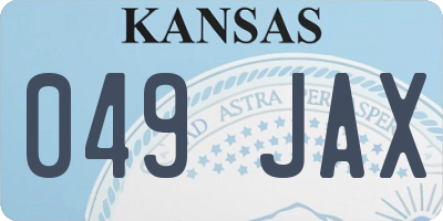 KS license plate 049JAX