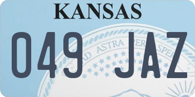 KS license plate 049JAZ