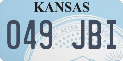 KS license plate 049JBI