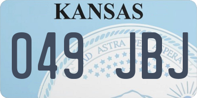 KS license plate 049JBJ