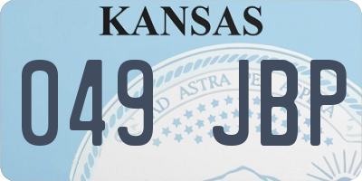 KS license plate 049JBP