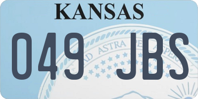 KS license plate 049JBS