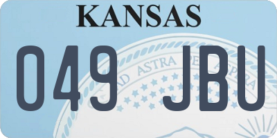 KS license plate 049JBU