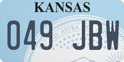 KS license plate 049JBW