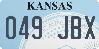 KS license plate 049JBX