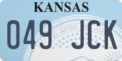 KS license plate 049JCK