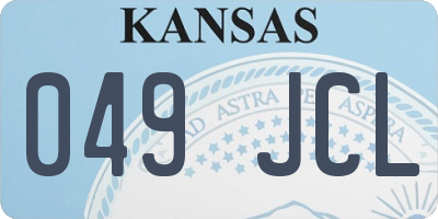 KS license plate 049JCL