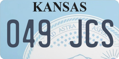 KS license plate 049JCS