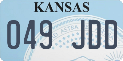 KS license plate 049JDD