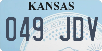 KS license plate 049JDV