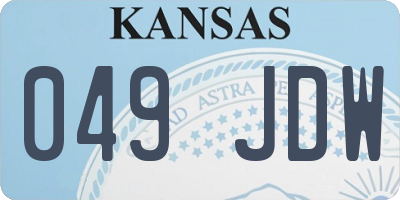 KS license plate 049JDW