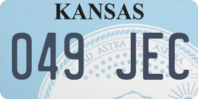 KS license plate 049JEC