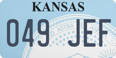 KS license plate 049JEF