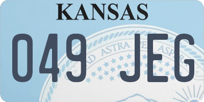 KS license plate 049JEG