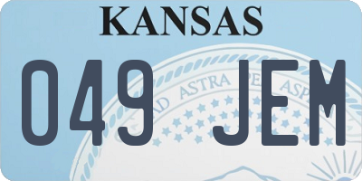 KS license plate 049JEM
