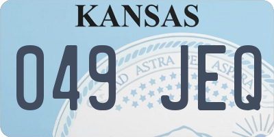 KS license plate 049JEQ