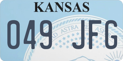 KS license plate 049JFG