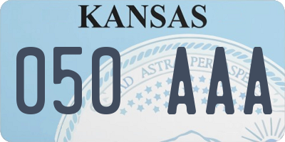 KS license plate 050AAA