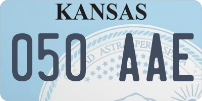 KS license plate 050AAE