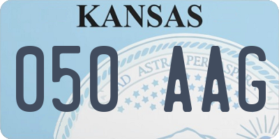 KS license plate 050AAG