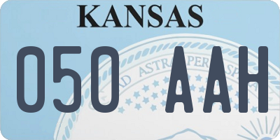 KS license plate 050AAH