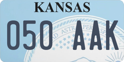 KS license plate 050AAK