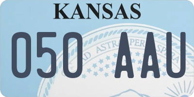 KS license plate 050AAU