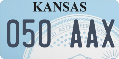 KS license plate 050AAX