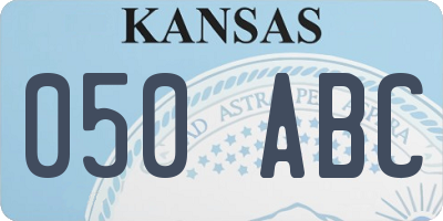 KS license plate 050ABC