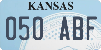 KS license plate 050ABF