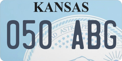 KS license plate 050ABG