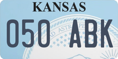 KS license plate 050ABK