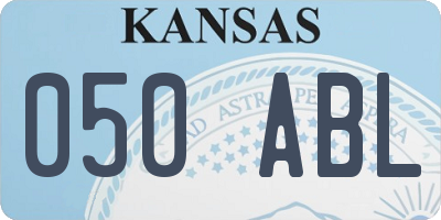 KS license plate 050ABL
