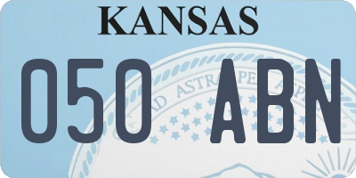 KS license plate 050ABN