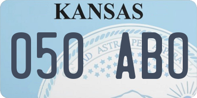 KS license plate 050ABO