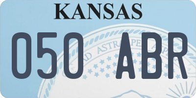 KS license plate 050ABR